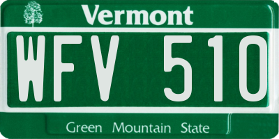 VT license plate WFV510