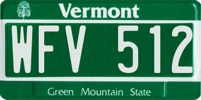 VT license plate WFV512