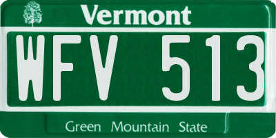 VT license plate WFV513