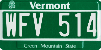 VT license plate WFV514