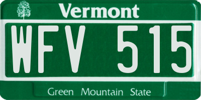 VT license plate WFV515