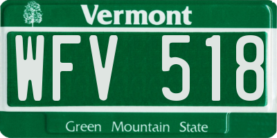 VT license plate WFV518