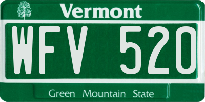 VT license plate WFV520
