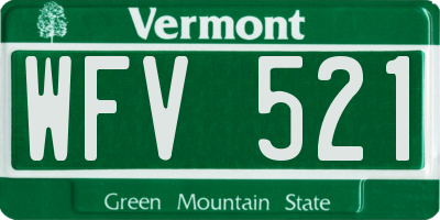 VT license plate WFV521