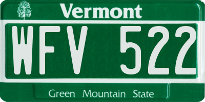VT license plate WFV522