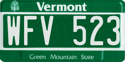 VT license plate WFV523