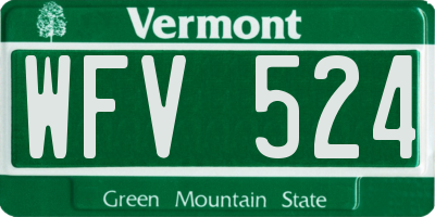 VT license plate WFV524