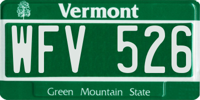 VT license plate WFV526