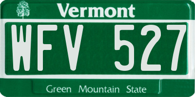 VT license plate WFV527