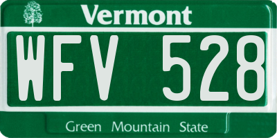 VT license plate WFV528