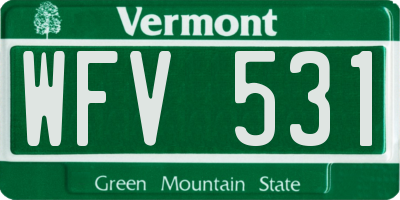 VT license plate WFV531