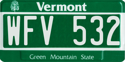 VT license plate WFV532