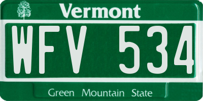 VT license plate WFV534