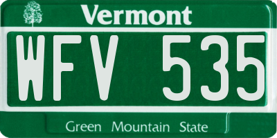 VT license plate WFV535