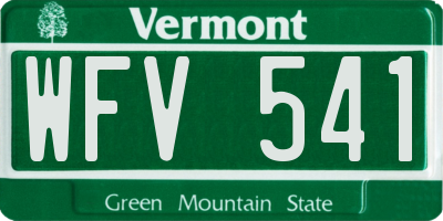 VT license plate WFV541