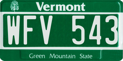 VT license plate WFV543