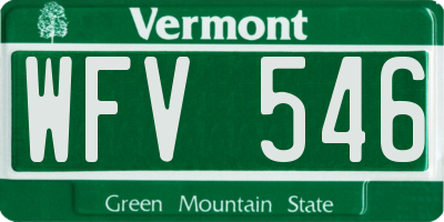 VT license plate WFV546