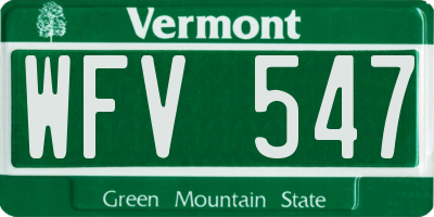 VT license plate WFV547