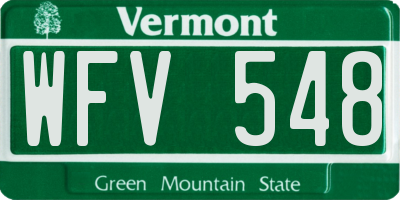 VT license plate WFV548