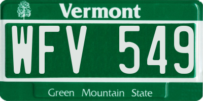VT license plate WFV549