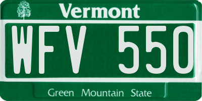 VT license plate WFV550
