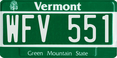 VT license plate WFV551