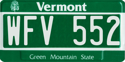 VT license plate WFV552