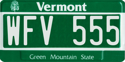 VT license plate WFV555
