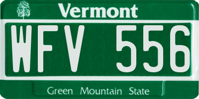 VT license plate WFV556