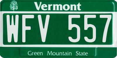 VT license plate WFV557