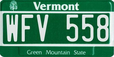 VT license plate WFV558
