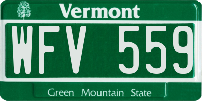 VT license plate WFV559
