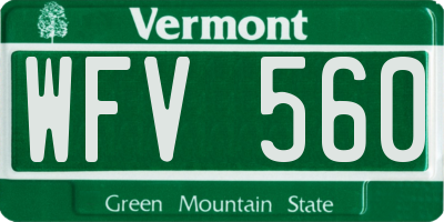 VT license plate WFV560