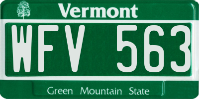 VT license plate WFV563