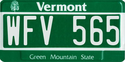 VT license plate WFV565