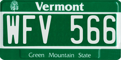 VT license plate WFV566