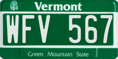 VT license plate WFV567