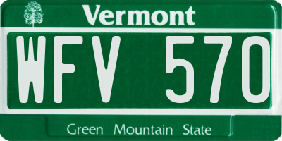 VT license plate WFV570