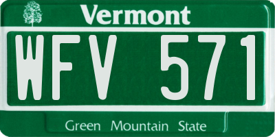 VT license plate WFV571