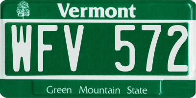 VT license plate WFV572