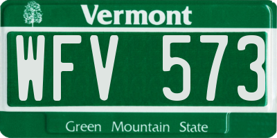 VT license plate WFV573