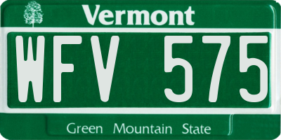VT license plate WFV575