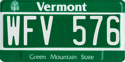 VT license plate WFV576