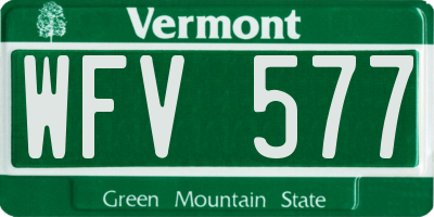 VT license plate WFV577