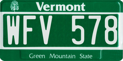 VT license plate WFV578