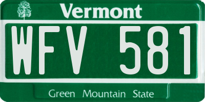 VT license plate WFV581