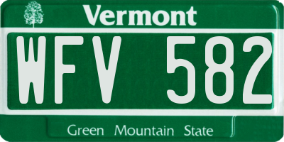 VT license plate WFV582