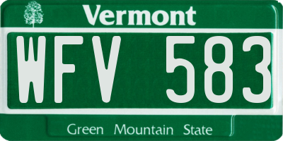 VT license plate WFV583