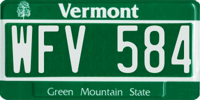 VT license plate WFV584