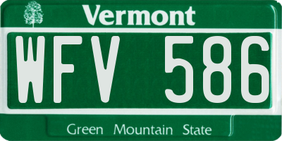 VT license plate WFV586